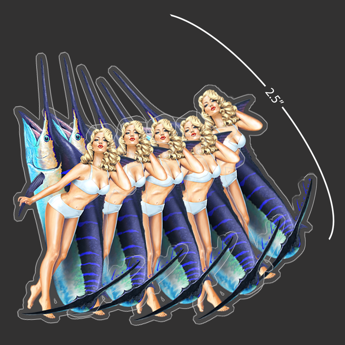 Mini Marilyn Marlin Stickers (Pack of 5)