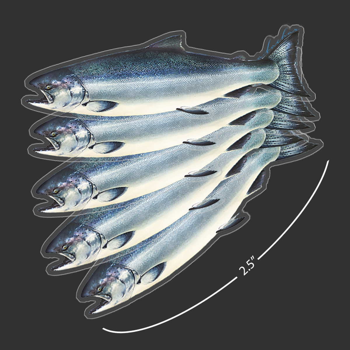 Mini Salmon Stickers (Pack of 5)