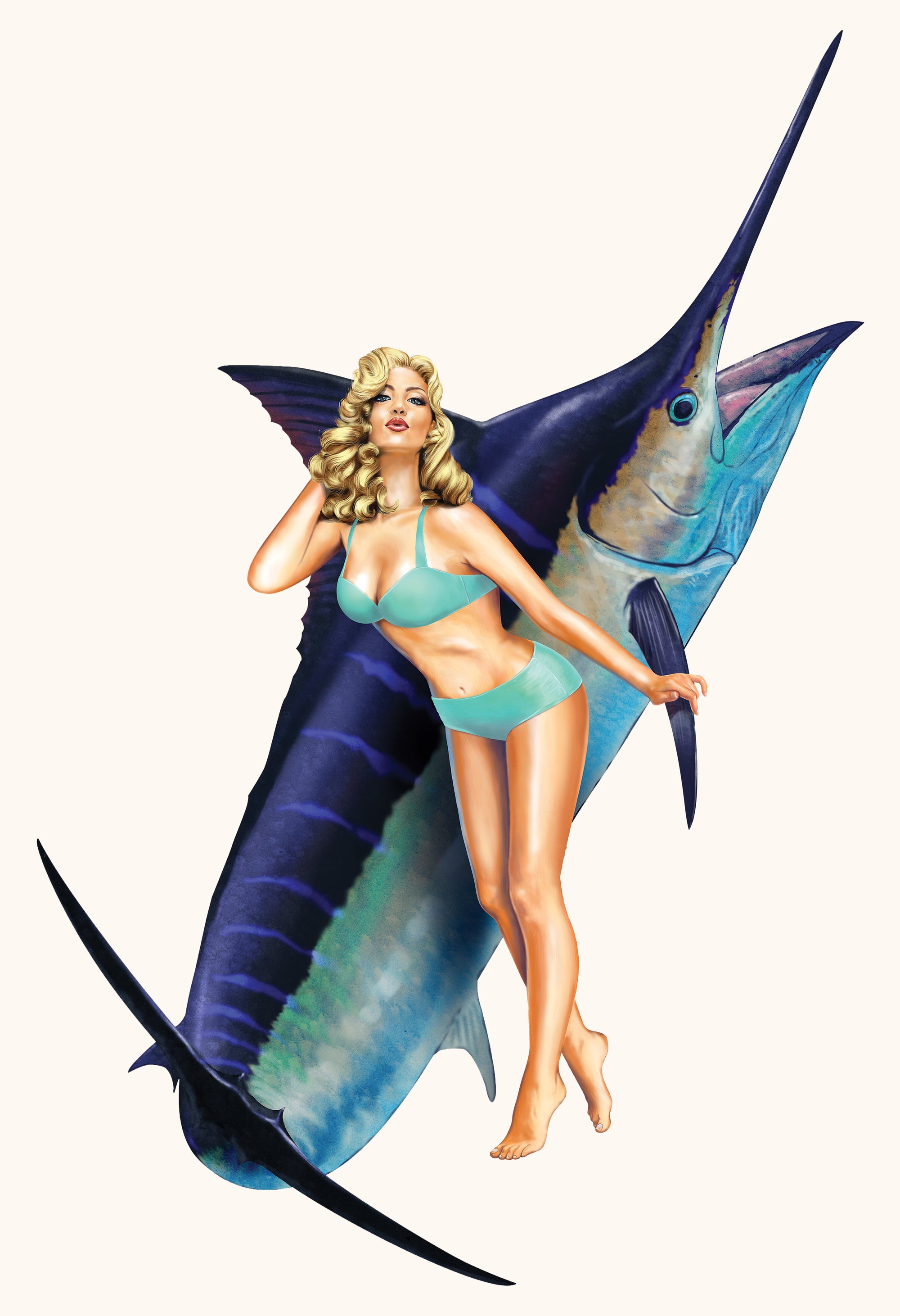 Marilyn with a Big Blue Marlin