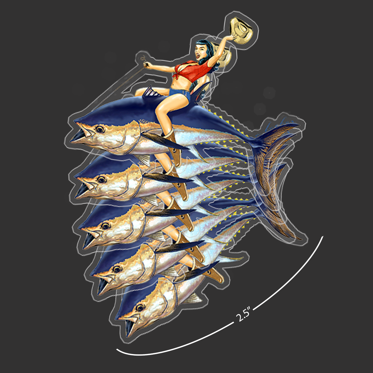 Mini Bettie Bluefin Stickers (Pack of 5)