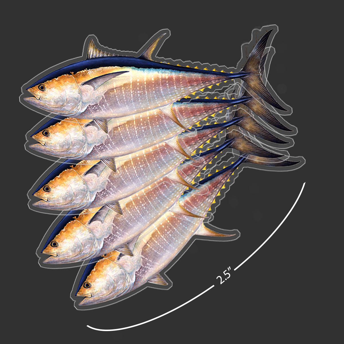 Mini Bluefin Tuna Stickers (Pack of 5)