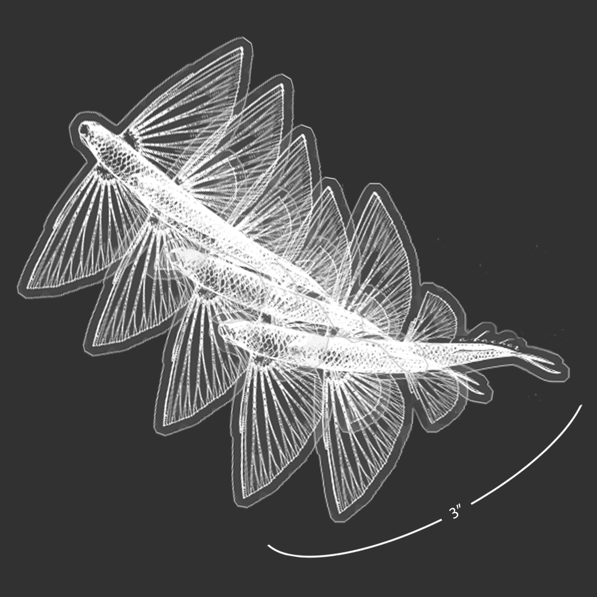 Mini Flyfish White Stickers (Pack of 5)
