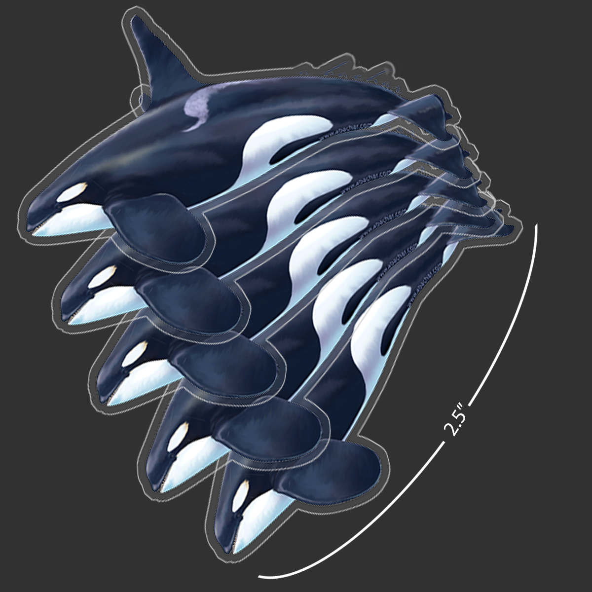 Mini Bull Orca Stickers (Pack of 5)