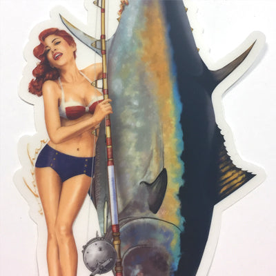 Fish Stickers  Original Caroline Bluefin Pinup 8” Fish Decals by Studio  Abachar
