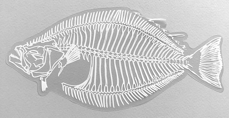 Fish Stickers  Signature Halibut Skeleton 8” Fish Decals by