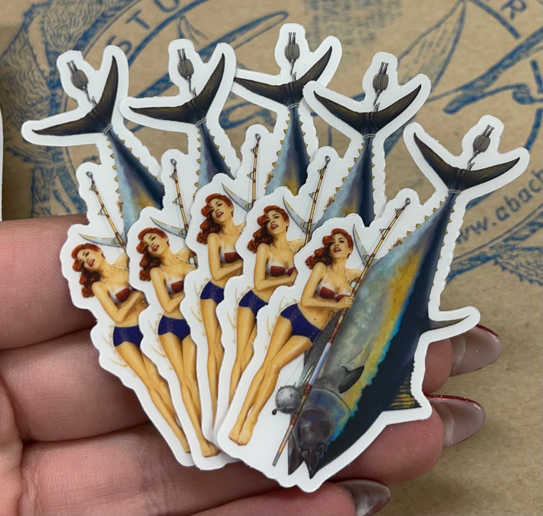 Mini Caroline Bluefin Stickers (Pack of 5)