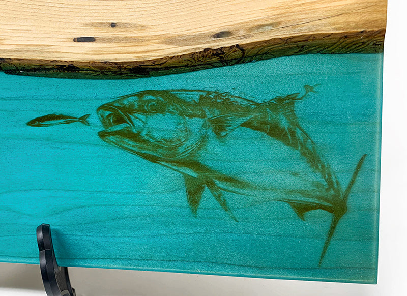 Yellowtail Surface Tension Wood Serving Board 11x17"