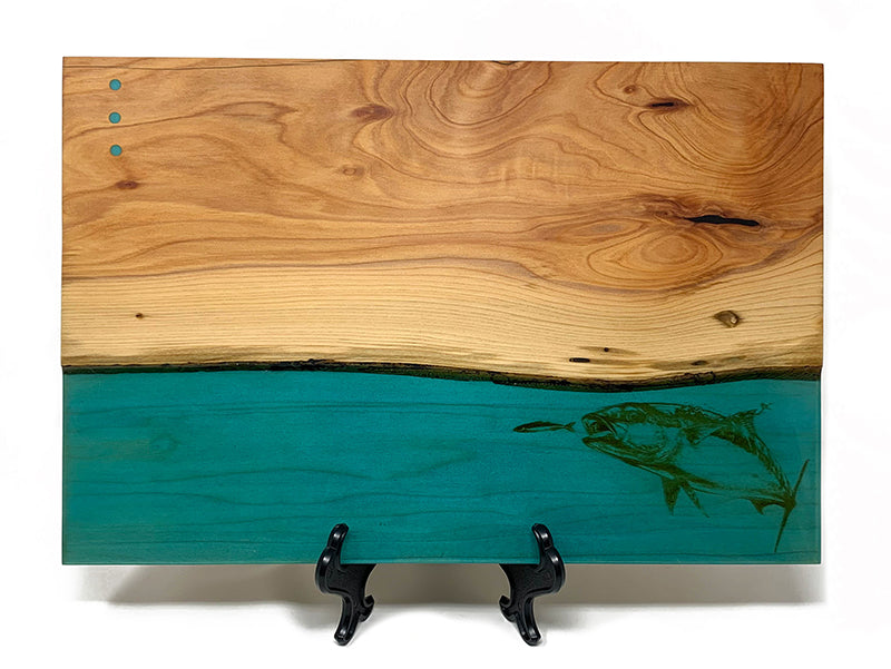 Yellowtail Surface Tension Wood Serving Board 11x17"