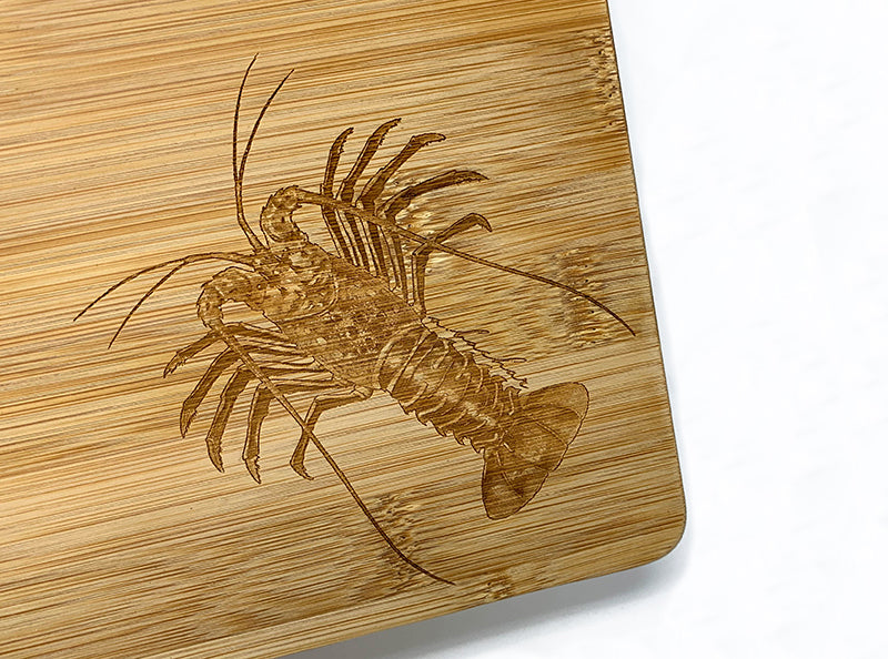 Spiny Lobster Engraved Bamboo Serving Board 11x17"