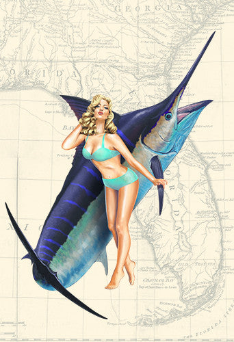 Marilyn with a Big Blue Marlin