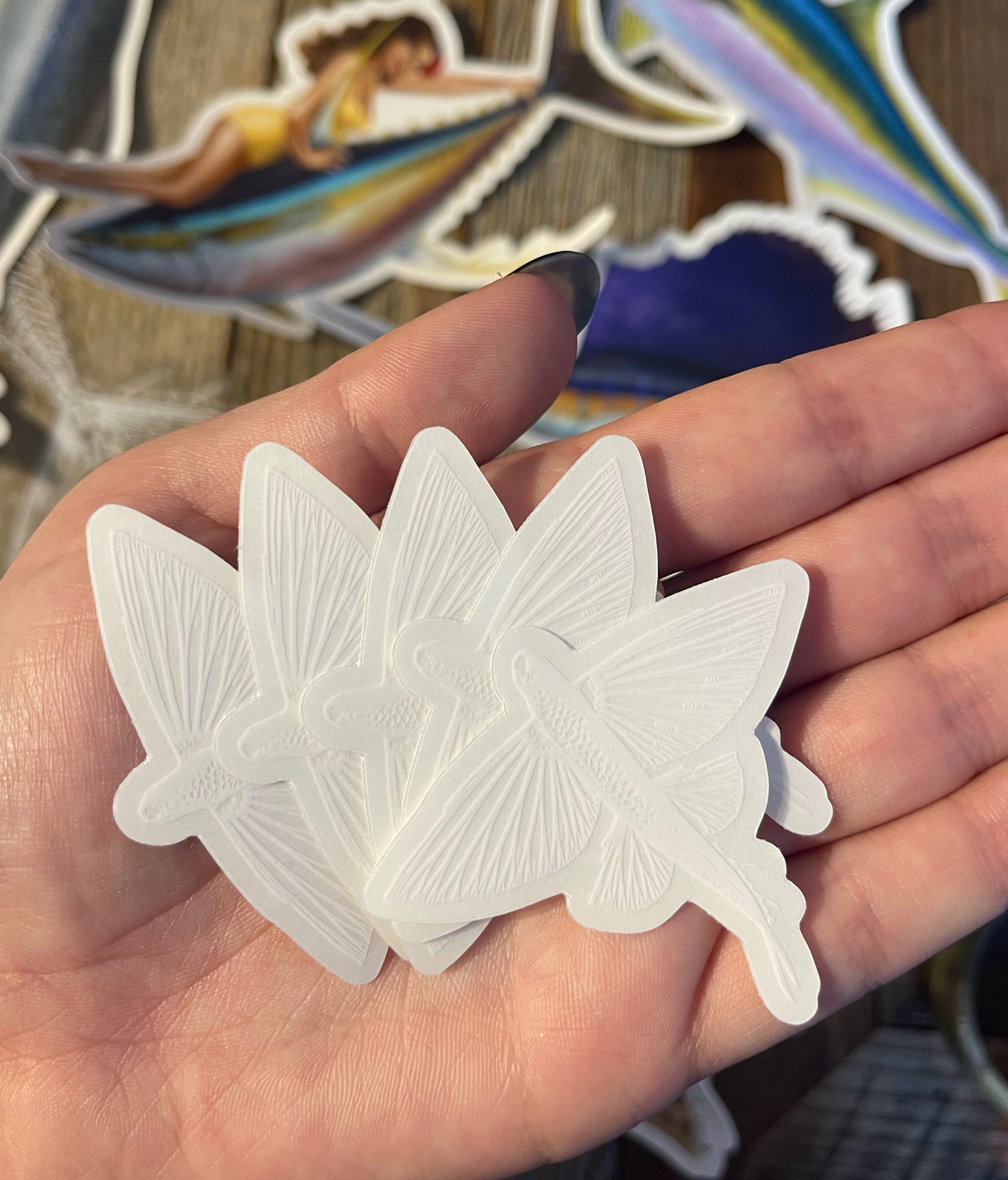 Mini Flyfish White Stickers (Pack of 5)